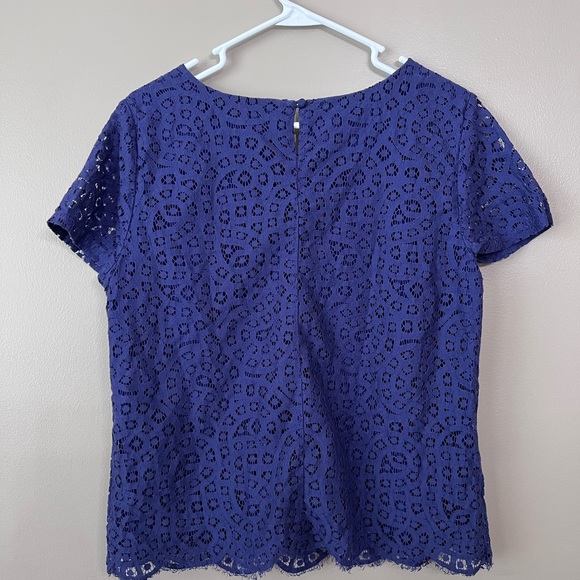 J.Crew Factory Navy Eyelet Blouse - Picture 7 of 7